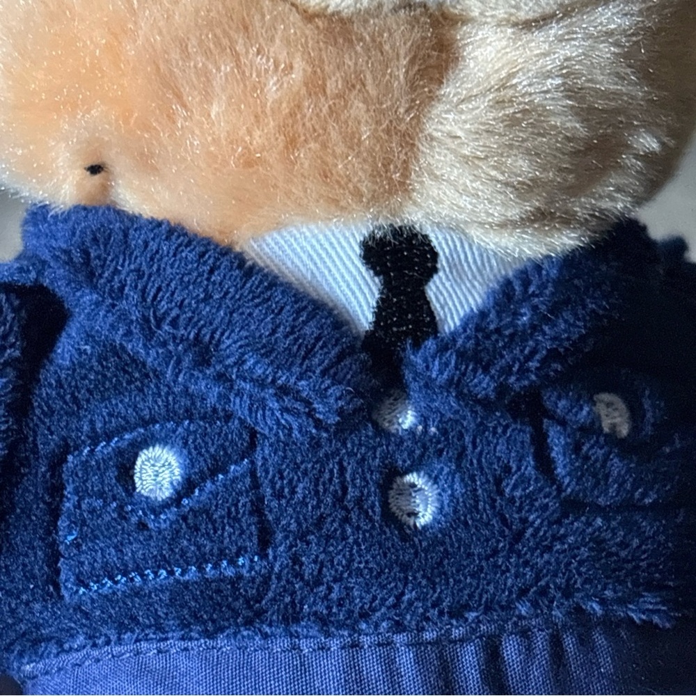 Plush Police Bear Toy - Tan and Blue kids stuffed animal used - Picture 11 of 16